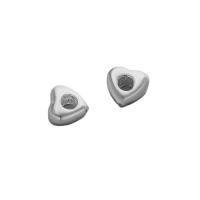 Perles intercalaires en argent , argent sterling 925, coeur, Placage, DIY, argent Vendu par PC