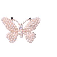 Hair Barrette Finding, Zinc Alloy, with Plastic Pearl, fashion jewelry & DIY & with rhinestone 