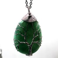 Gemstone Zinc Alloy Pendants, Natural Stone, with Zinc Alloy, DIY 