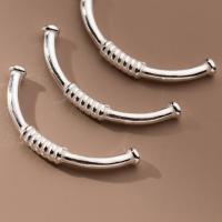 argent sterling 925 perles tube incurvé, Placage, DIY, argent, 47mm Environ 1.8mm, Vendu par PC