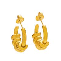 Boucles d'oreilles en acier titane, Placage, pour femme, doré, Vendu par paire