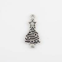 Colgante blanco de cinc aleación, aleación de zinc, Árbol de Navidad, chapado, Bricolaje, más colores para la opción, 23.6x10.7x1.7mm, agujero:aproximado 1.6mm, Vendido por Bolsa