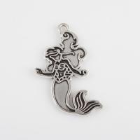 Zinc Alloy Pendant Cabochon Setting, Mermaid, plated, DIY Approx 1.5mm 