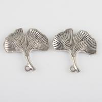 Zinc Alloy Leaf Pendants, Ginkgo Leaf, plated, DIY Approx 1.5mm 