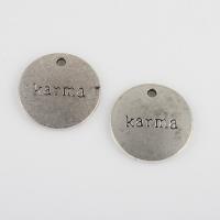 Zinc Alloy Flat Round Pendants, plated, DIY Approx 1.7mm 