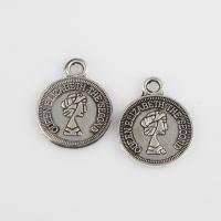 Zinc Alloy Flat Round Pendants, plated, DIY Approx 1.7mm 