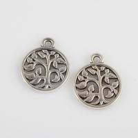 Zinc Alloy Flat Round Pendants, plated, DIY & hollow Approx 1.7mm 