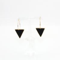 Wood Earring, цинковый сплав, с деревянный, Треугольник, ювелирные изделия моды & Женский, 25mm, продается Пара