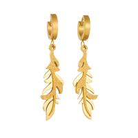 Boucles d'oreilles en acier titane, Placage, bijoux de mode & pour femme, doré, 55mm, Vendu par paire