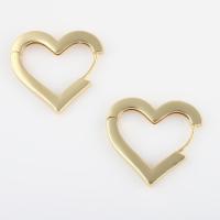 pendiente de gota colgando de latón, metal, Corazón, chapado en color dorado, para mujer, 24.9x26.7x2.6mm, Vendido por Par