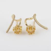 Cubic Zircon Brass Earring, with Cubic Zirconia, plated, for woman 