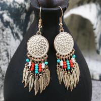 Moda flecos pendientes, aleación de zinc, con Seedbead, Joyería, Vendido por Par