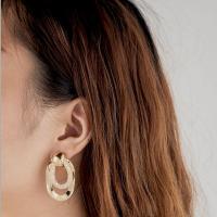 Boucle d'oreille de goutte en fer, bijoux de mode & styles différents pour le choix & pour femme & avec strass, Vendu par paire