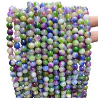 Single Gemstone Beads, Chalcedony, Round, polished, DIY multi-colored 