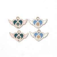 Zinc Alloy Enamel Pendants, Heart, gold color plated, DIY Approx 