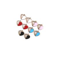 Zinc Alloy Enamel Pendants, Heart, gold color plated, DIY & hollow Approx 