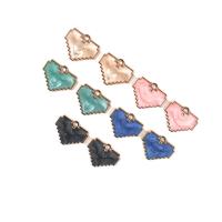 Zinc Alloy Enamel Pendants, Heart, gold color plated, DIY Approx 