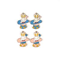 Zinc Alloy Enamel Pendants, Rabbit, gold color plated, DIY Approx 