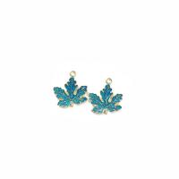 Zinc Alloy Enamel Pendants, Maple Leaf, gold color plated, DIY Approx 