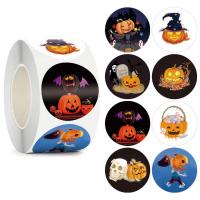 Copper Printing Paper Sticker Paper, Round, Halloween Design & mixed pattern & DIY, 38mm 