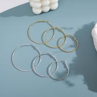 Zinc Alloy Hoop Earring, plated, 6 pieces & fashion jewelry & for woman 