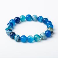 Pulseras de ágata de encaje, Ágata de encaje, Esférico, Joyería & unisexo, azul, 10mm, longitud:aproximado 20 cm, Vendido por UD