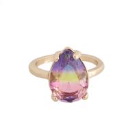 Bague zircone cubique, alliage de zinc, bijoux de mode & pavé de micro zircon & pour femme, plus de couleurs à choisir, Diamètre inté Environ 17mm, Vendu par PC