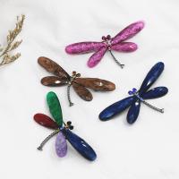 Rhinestone Zinc Alloy Brooch, Dragonfly, fashion jewelry & Unisex & with rhinestone 