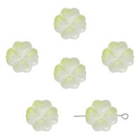 Wunder-Glasperlen, Glas, vierblättriges Kleeblatt, bunte Farbe plattiert, DIY, keine, 10x10mm, Bohrung:ca. 1mm, 20PCs/Tasche, verkauft von Tasche