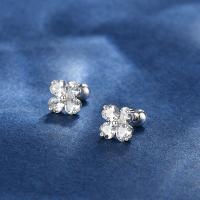 Sterling Silver Stud Earring, Argent sterling 925, bijoux de mode & avec strass, Vendu par paire