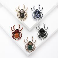 Broche de diamantes de imitación de la aleación de Zinc, Araña, chapado, para mujer & con diamantes de imitación, más colores para la opción, 36x47mm, Vendido por UD