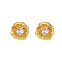 Cubic Zircon Brass Earring, with Cubic Zirconia, plated, fashion jewelry & for woman 