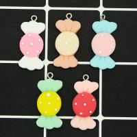 Imitation Food Resin Pendants, Candy, epoxy gel, random style & DIY, mixed colors, Approx 