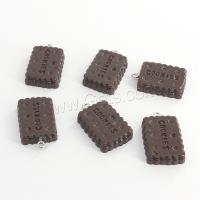 Imitation Food Resin Pendants, Biscuit, epoxy gel, DIY, deep coffee color, Approx 