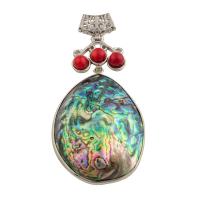 Ormeau coquille pendentifs, coquille d'ormeau, avec laiton, bijoux de mode & pour femme Environ 3mm, Vendu par PC