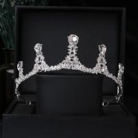 Bridal Tiaras, Zinc Alloy, fashion jewelry & for woman & with rhinestone, silver color, Inner Approx 140mm 