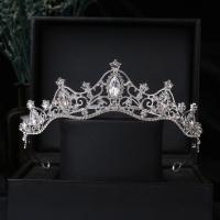 Bridal Tiaras, Zinc Alloy, fashion jewelry & for woman & with rhinestone, silver color, Inner Approx 145mm 