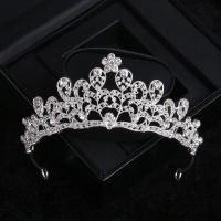 Bridal Tiaras, Zinc Alloy, fashion jewelry & for woman & with rhinestone, silver color, Inner Approx 135mm 