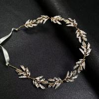 Headband, Zinc Alloy, fashion jewelry & for woman & with rhinestone, golden, 360mm 