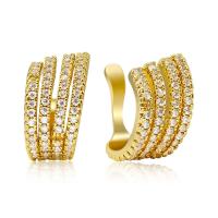 Earring Cuff and Wraps, Brass, real gold plated, micro pave cubic zirconia & for woman 