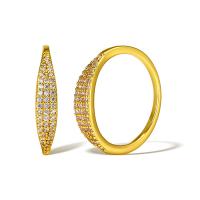 Cubic Zirconia Micro Pave Brass Finger Ring, real gold plated, micro pave cubic zirconia & for woman 