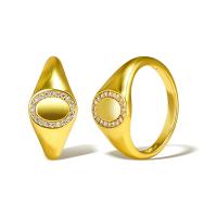 Cubic Zirconia Micro Pave Brass Finger Ring, real gold plated, micro pave cubic zirconia & for woman 