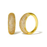 Cubic Zirconia Micro Pave Brass Finger Ring, real gold plated, micro pave cubic zirconia & for woman 