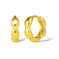 Brass Hoop Earring, real gold plated, for woman, gold 