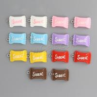 Imitation Food Resin Pendants, Candy, epoxy gel, random style & DIY, mixed colors, Approx 