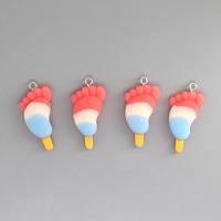 Imitation Food Resin Pendants, Foot, epoxy gel, DIY, mixed colors, Approx 