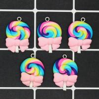 Imitation Food Resin Pendants, Lollipop, DIY, mixed colors Approx 