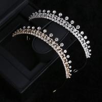 Bridal Tiaras, Zinc Alloy, plated, fashion jewelry & for woman & with rhinestone Inner Approx 140mm 