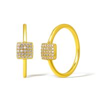 Cubic Zirconia Micro Pave Brass Finger Ring, real gold plated, micro pave cubic zirconia & for woman 