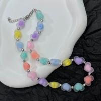 Acrylic Necklace, Zinc Alloy, with Wax Cord & Acrylic, fashion jewelry 